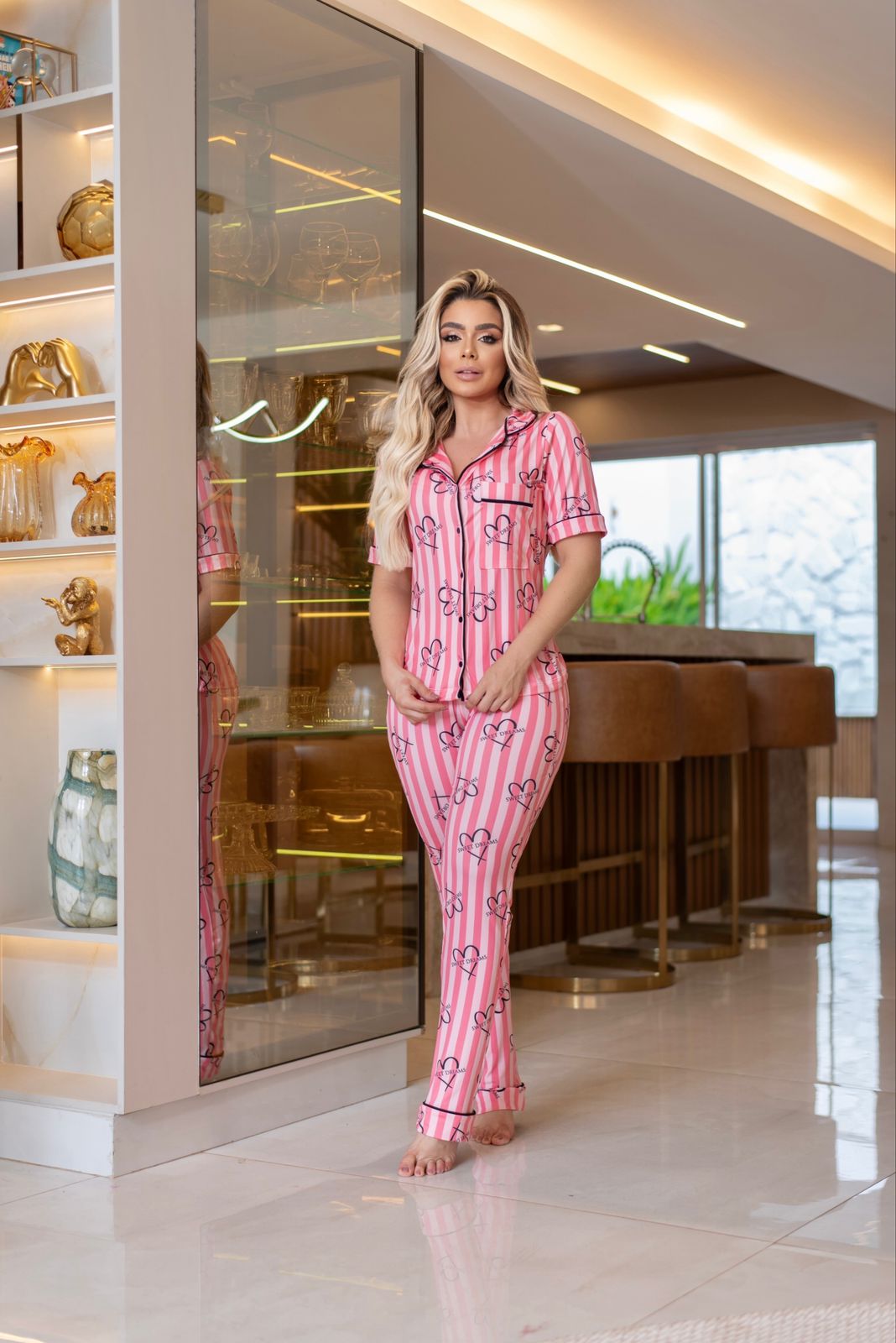 Pijama Listrado Estilo Americano