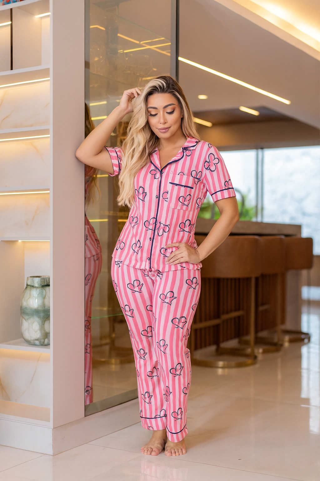 Pijama Listrado Estilo Americano