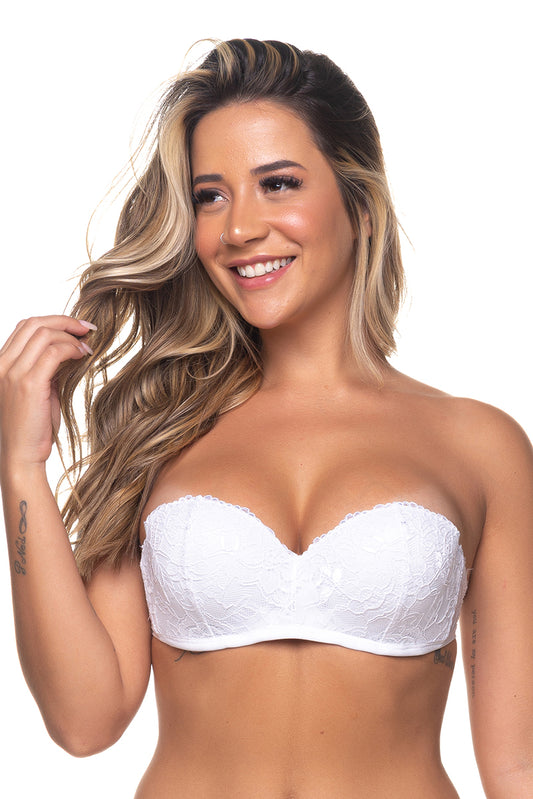 Sutiã Rendado com Bojo e Alça removível